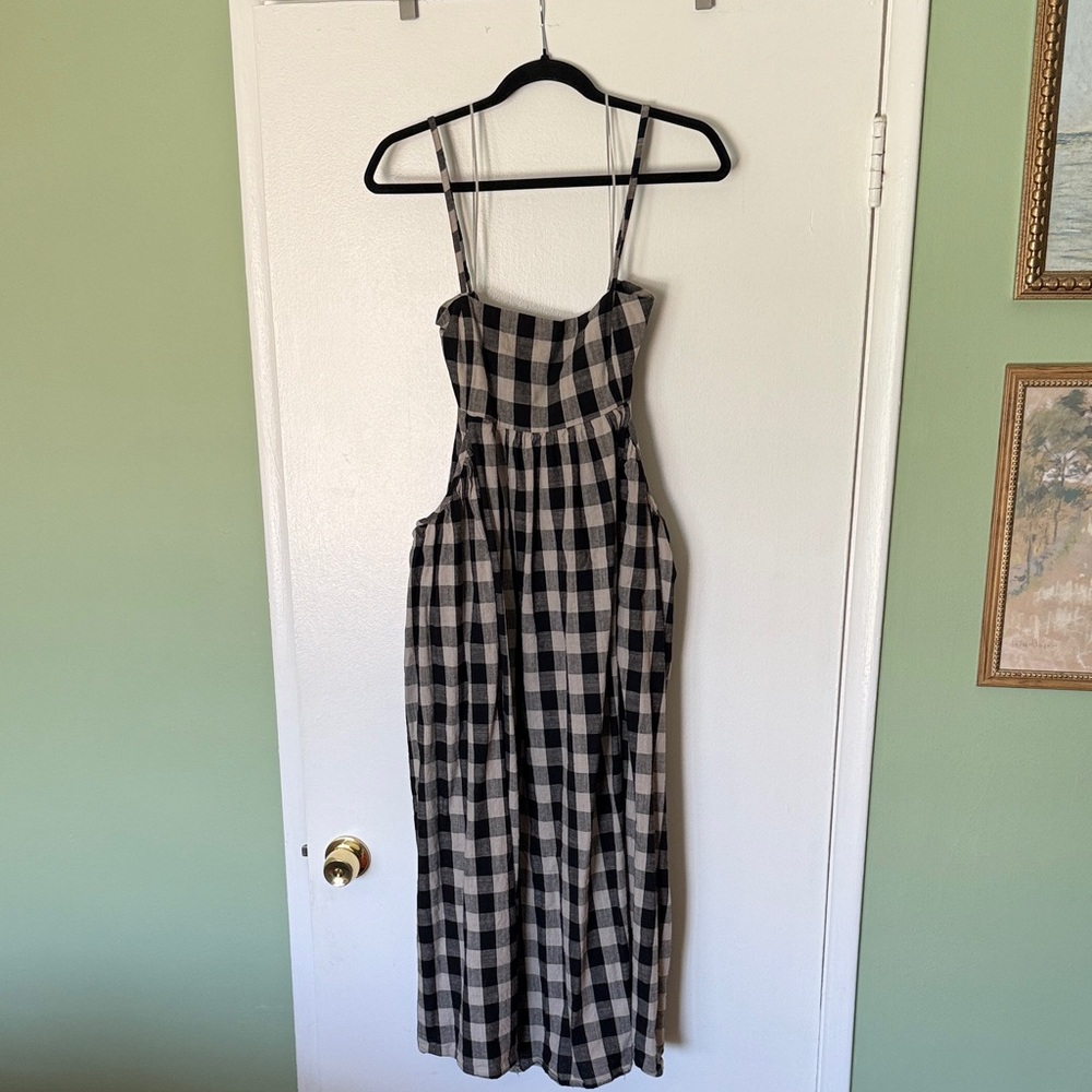Black and Beige Gingham Dress